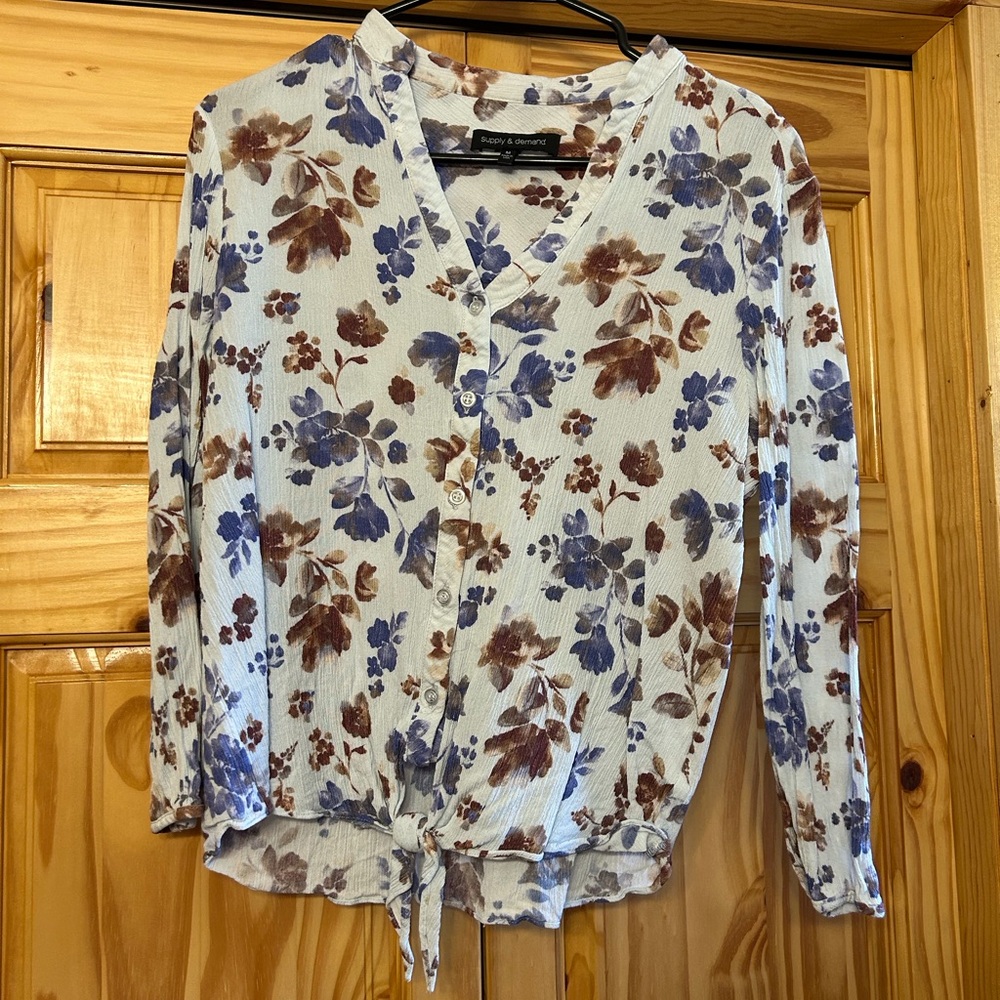 Floral Button-Up Blouse